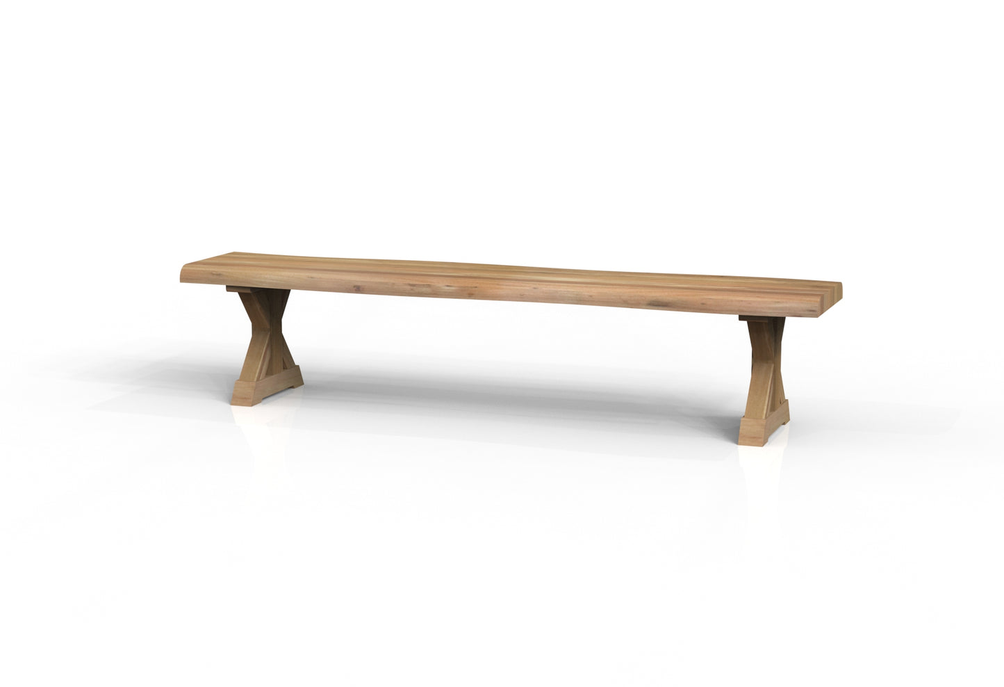 Malcolm 84" Acacia Live Edge Dining Bench - Natural + Gray