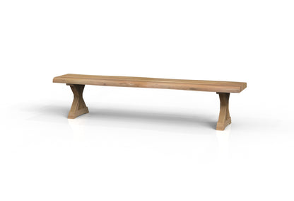 Malcolm 84" Acacia Live Edge Dining Bench - Natural + Gray