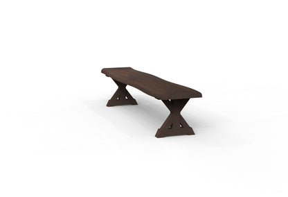 Malcolm 84" Acacia Live Edge Dining Bench - Natural + Black