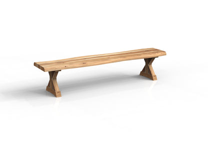 Malcolm 84" Acacia Live Edge Dining Bench - Natural