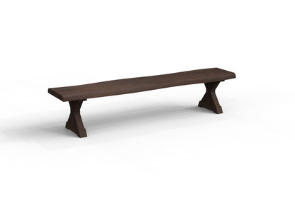 Malcolm 84" Acacia Live Edge Dining Bench - Natural + Black