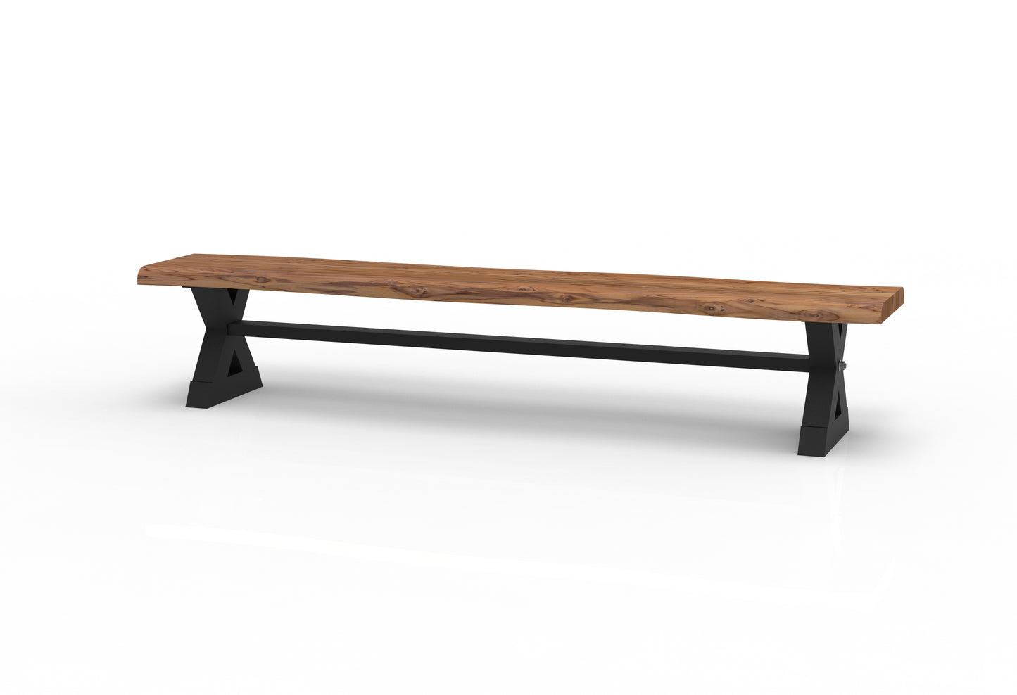 Bartholomew Teak Live Edge Dining Bench - Natural