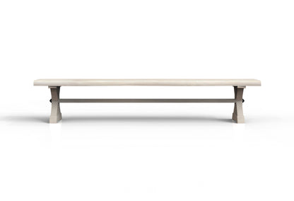 Malcolm 96" Acacia Live Edge Dining Bench - New White Wash