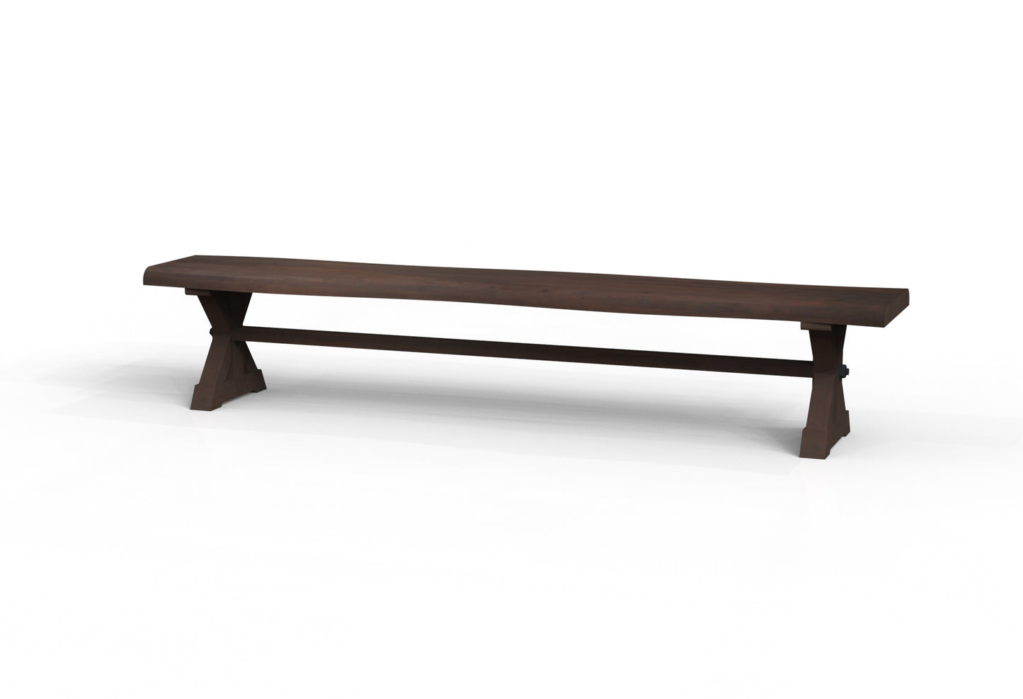 Malcolm 96" Acacia Live Edge Dining Bench - Natural + Black