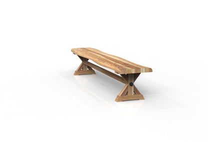 Malcolm 96" Acacia Live Edge Dining Bench - Natural