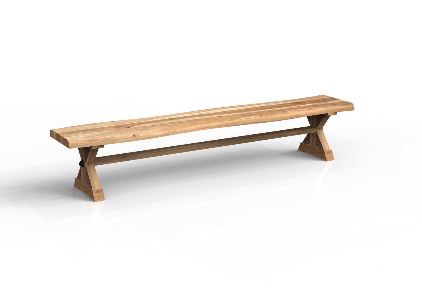 Malcolm 96" Acacia Live Edge Dining Bench - Natural