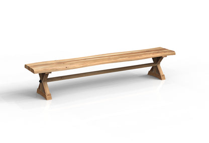 Malcolm 96" Acacia Live Edge Dining Bench - Natural