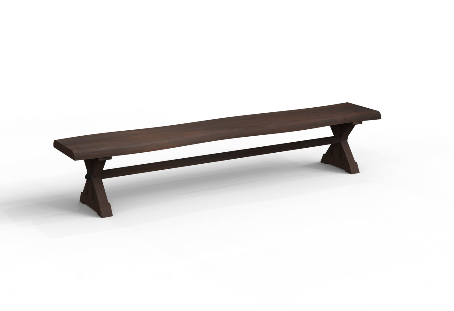 Malcolm 96" Acacia Live Edge Dining Bench - Natural + Black