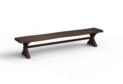 Malcolm 96" Acacia Live Edge Dining Bench - Natural + Black