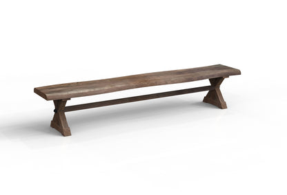 Malcolm 96" Acacia Live Edge Dining Bench - Natural + Smoke