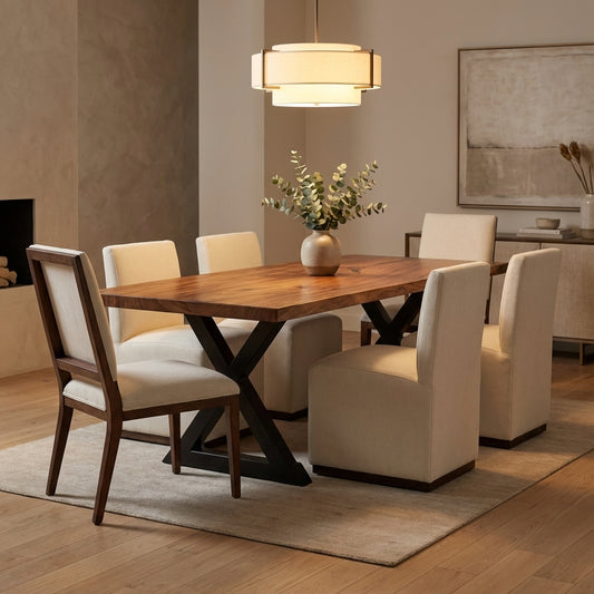 Bianca Dining Chair -  Performance Cream + Natural & Black