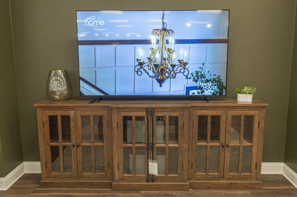 Billings 100" Breakfront 6 Door Sideboard - Natural + Smoke