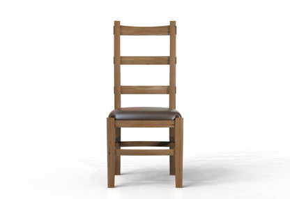 Pascal Acacia Dining End Chair - Natural + Gray