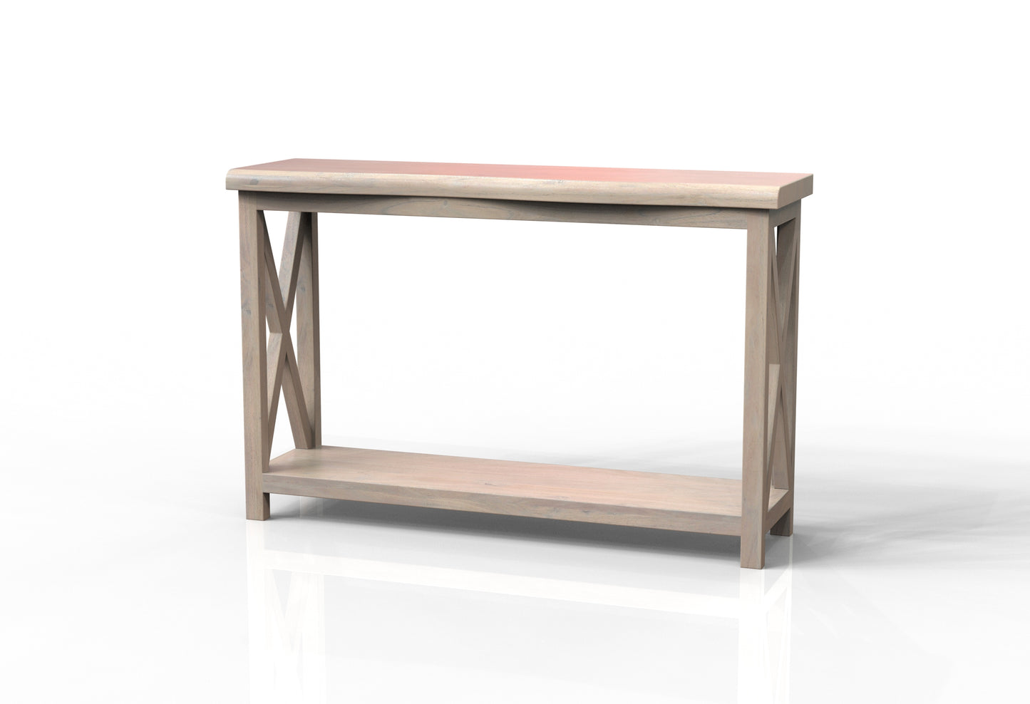 Malcolm Acacia 56" Live Edge Console Table - New White Wash