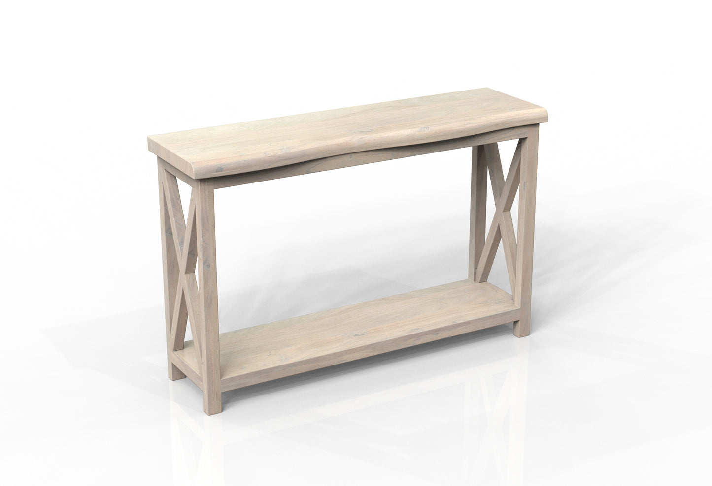 Malcolm Acacia 56" Live Edge Console Table - New White Wash