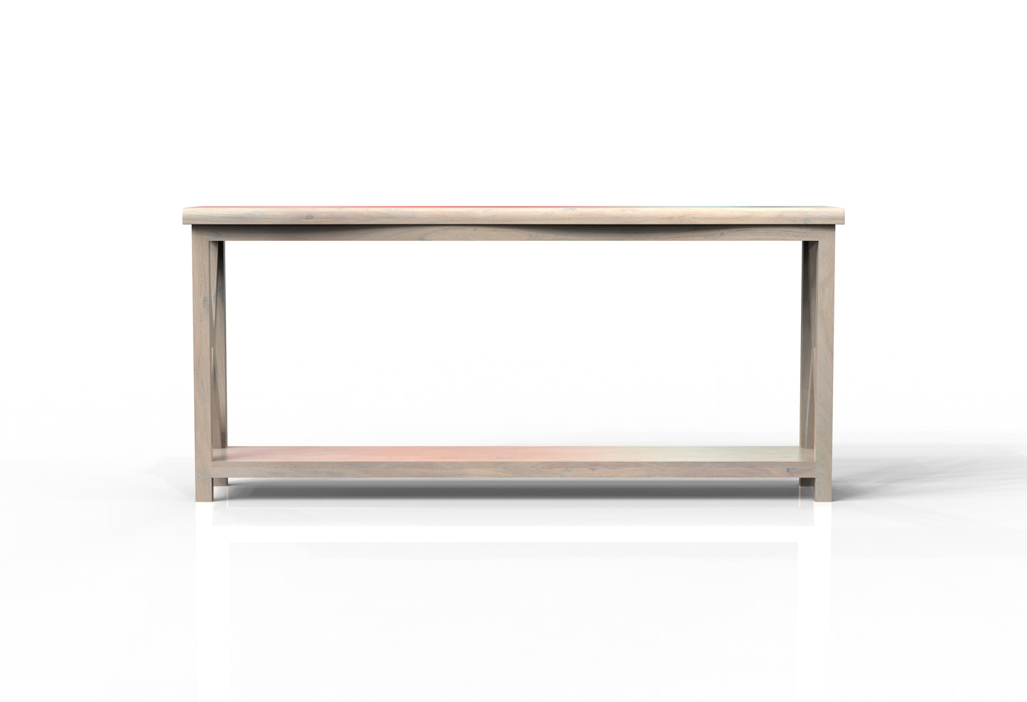 Malcolm Acacia 80" Live Edge Console Table - New White Wash