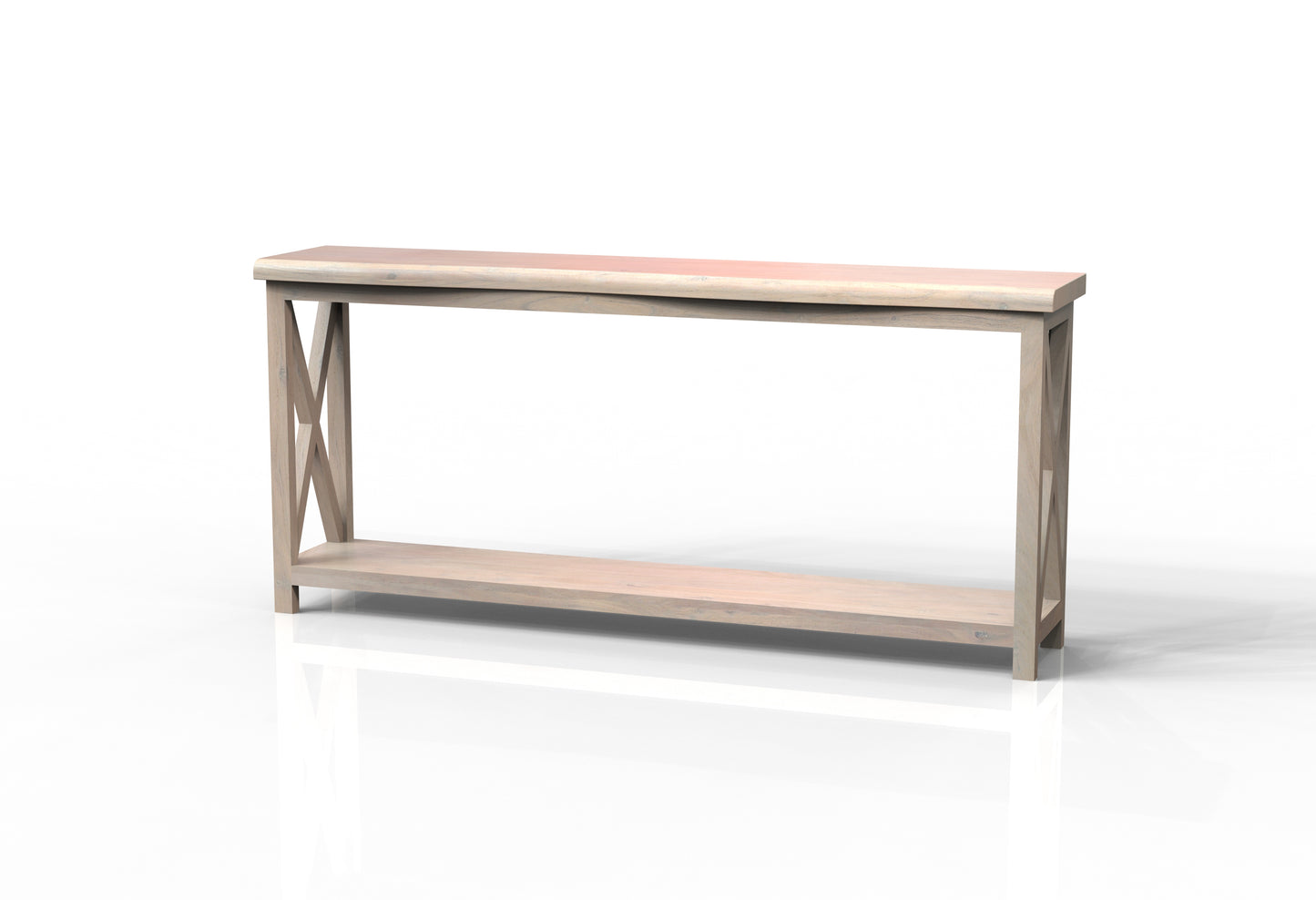 Malcolm Acacia 80" Live Edge Console Table - New White Wash
