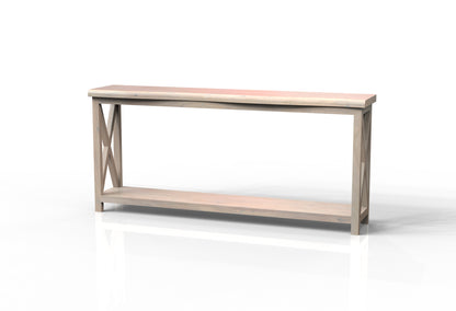 Malcolm Acacia 80" Live Edge Console Table - New White Wash