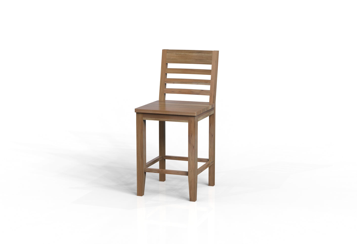 Malcolm Acacia Ladderback Counter Stool - Natural + Gray