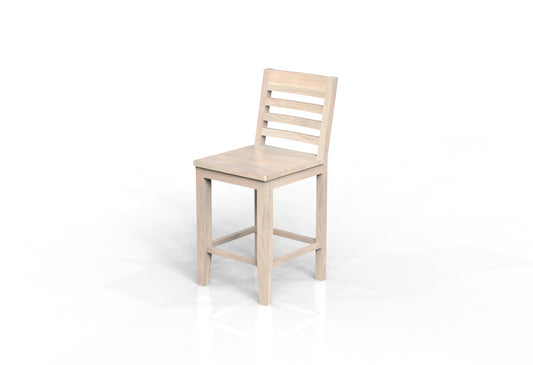 Malcolm Acacia Ladderback Counter Stool - New White Wash