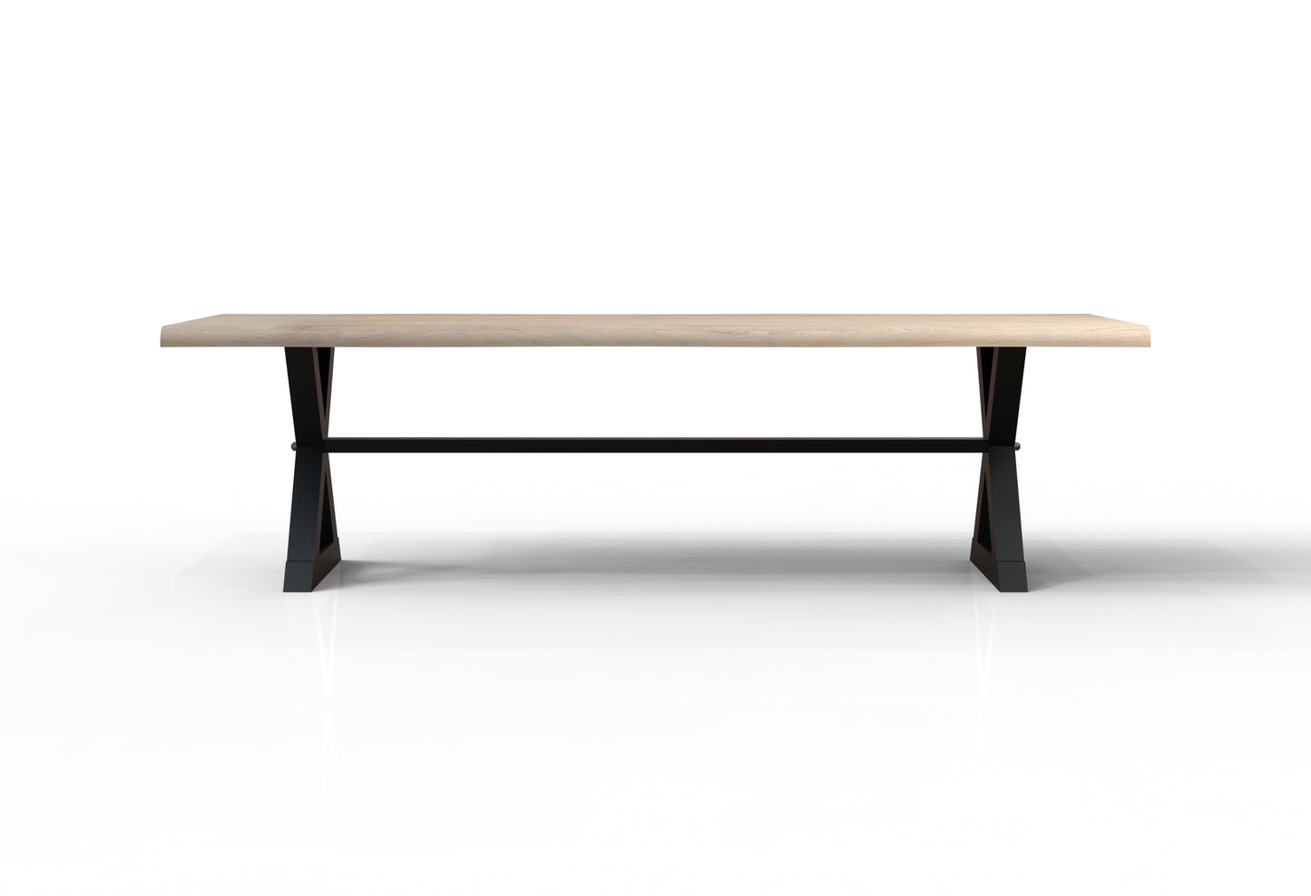 Malcolm Acacia 108' Live Edge Dining Table - New White Wash