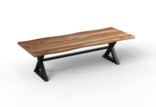 Malcolm Acacia 108″ Live Edge Dining Table — Natural
