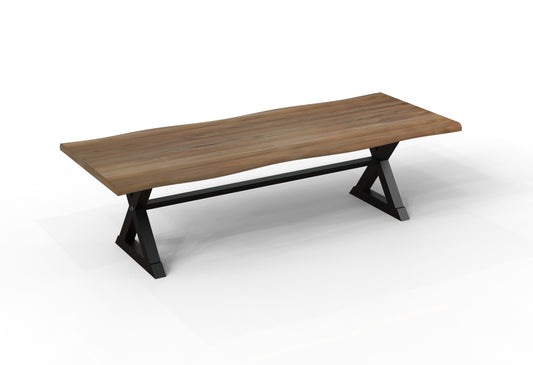 Malcolm Acacia 108″ Live Edge Dining Table — Gray