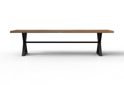 Malcolm Acacia 120" Live Edge Dining Table - Natural + Gray