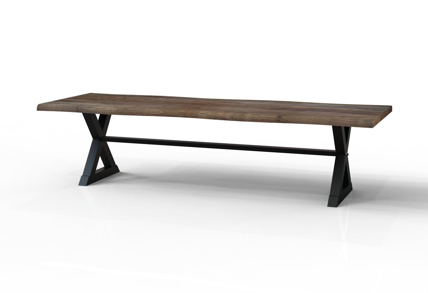 Malcolm Acacia 120" Live Edge Dining Table - Natural + Smoke