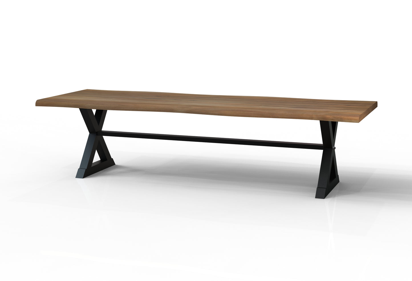 Malcolm Acacia 120" Live Edge Dining Table - Natural + Gray