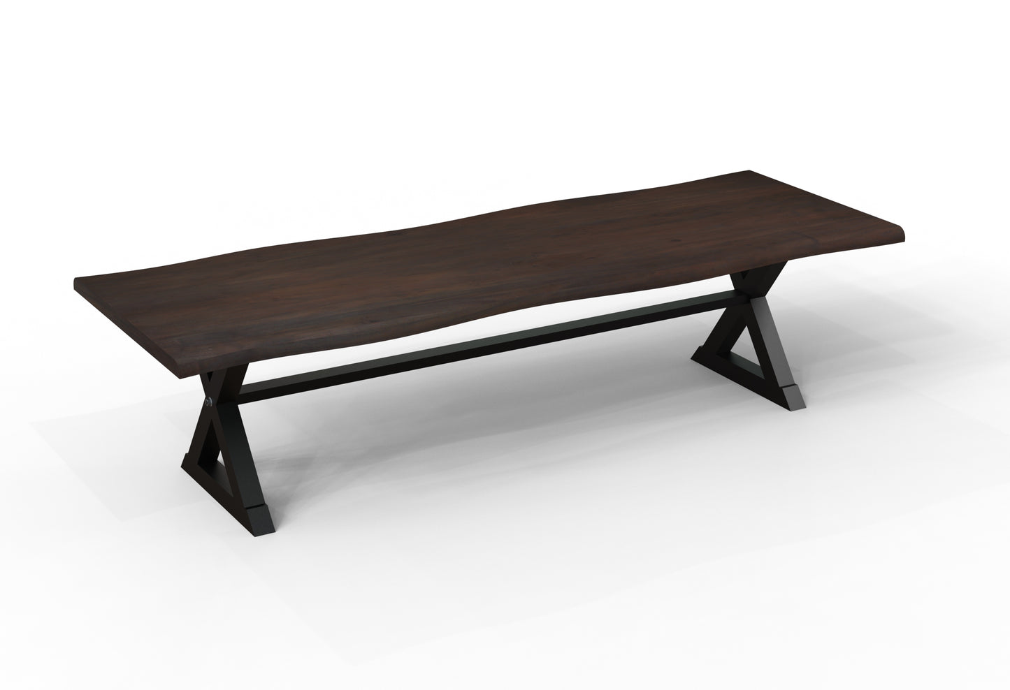 Malcolm Acacia 120" Live Edge Dining Table - Natural + Black