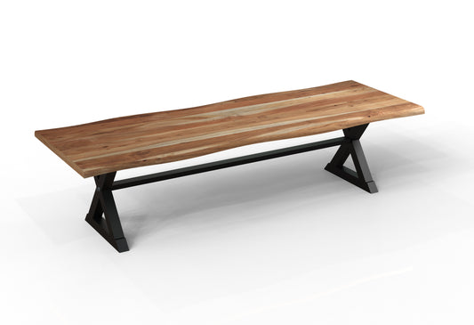 Malcolm Acacia 120″ Live Edge Dining Table — Natural