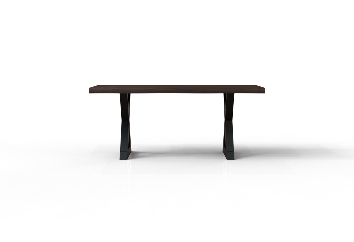 Malcolm Acacia 72" Live Edge Dining Table - Natural + Black