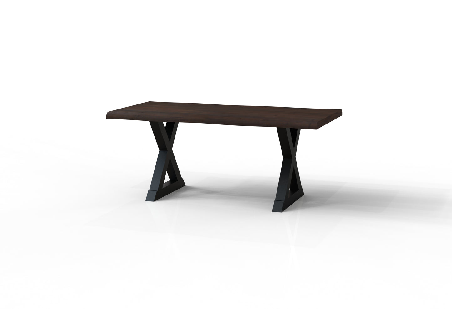 Malcolm Acacia 72" Live Edge Dining Table - Natural + Black