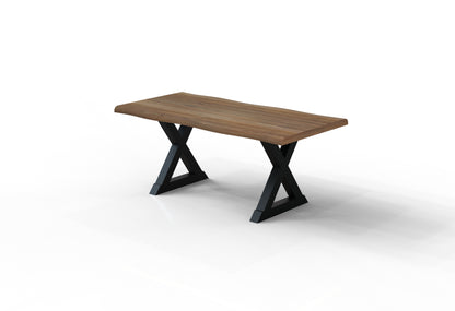 Malcolm Acacia 72" Live Edge Dining Table - Natural + Gray