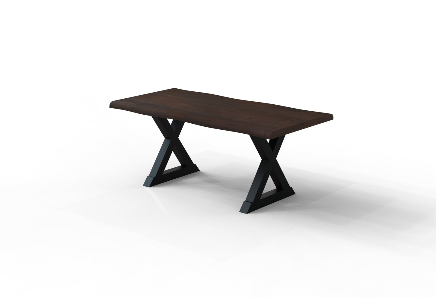Malcolm Acacia 72" Live Edge Dining Table - Natural + Black