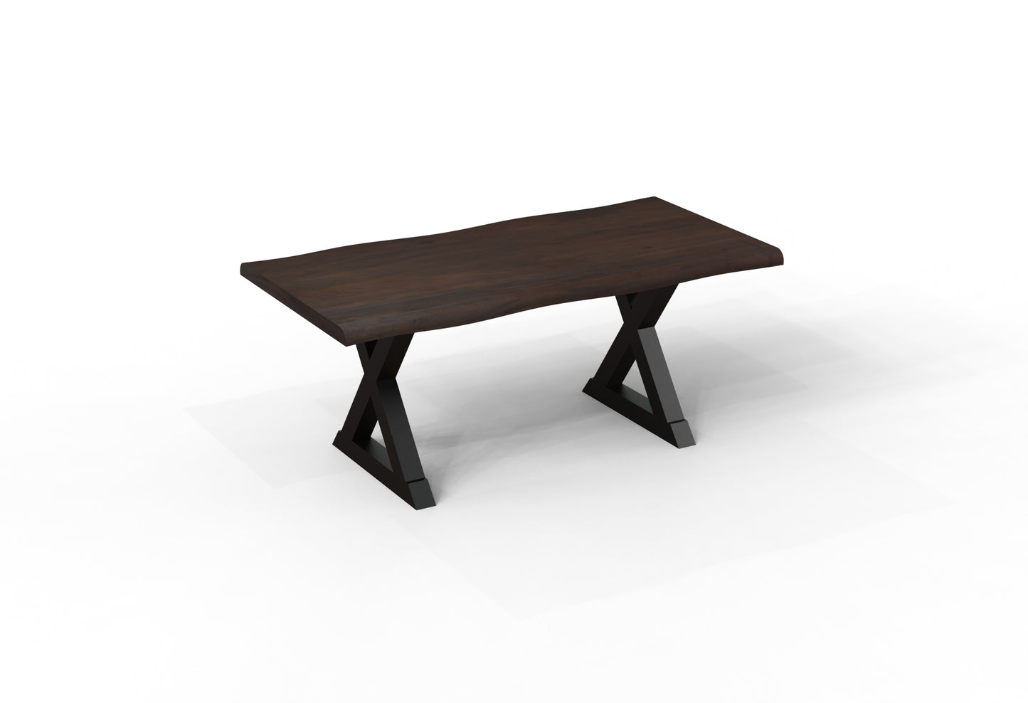 Malcolm Acacia 72" Live Edge Dining Table - Natural + Black