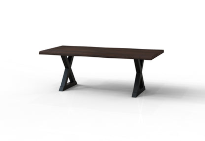 Malcolm Acacia 84" Live Edge Dining Table - Natural + Black