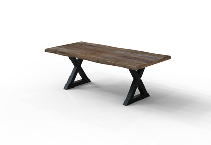 Malcolm Acacia 84" Live Edge Dining Table - Natural + Smoke