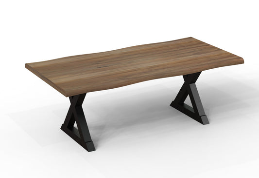 Malcolm Acacia 84″ Live Edge Dining Table — Gray