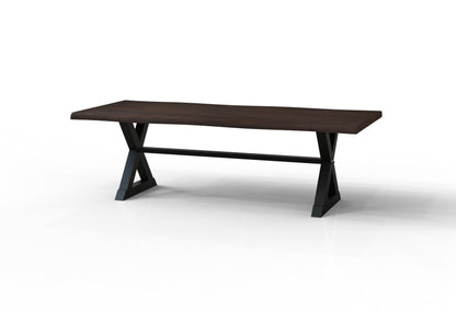 Malcolm Acacia 96" Live Edge Dining Table - Natural + Black