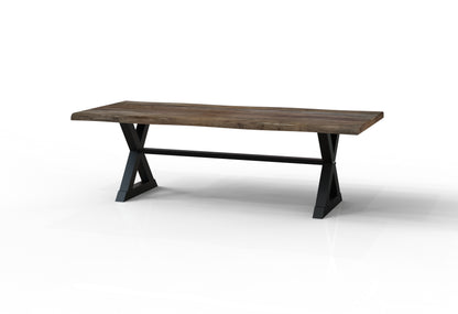 Malcolm Acacia 96" Live Edge Dining Table - Natural + Smoke