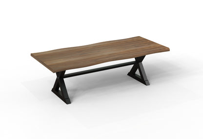 Malcolm Acacia 96" Live Edge Dining Table - Natural + Gray
