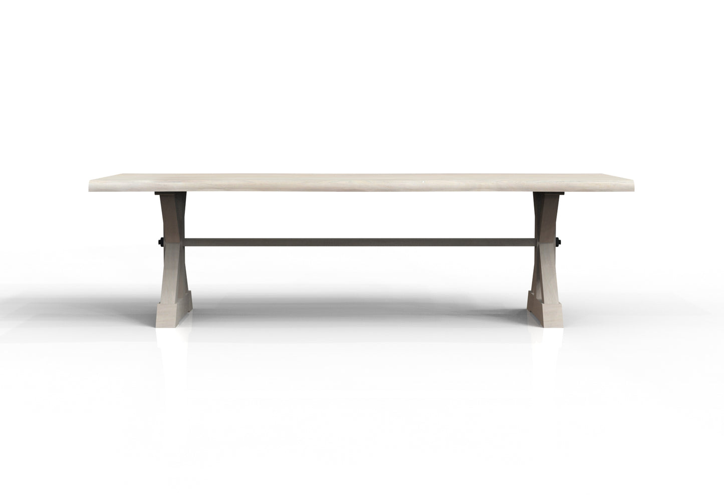 Malcolm Acacia 108' Live Edge Dining Table - New White Wash