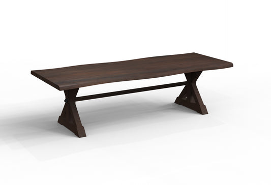 Malcolm Acacia 108″ Live Edge Dining Table — Black