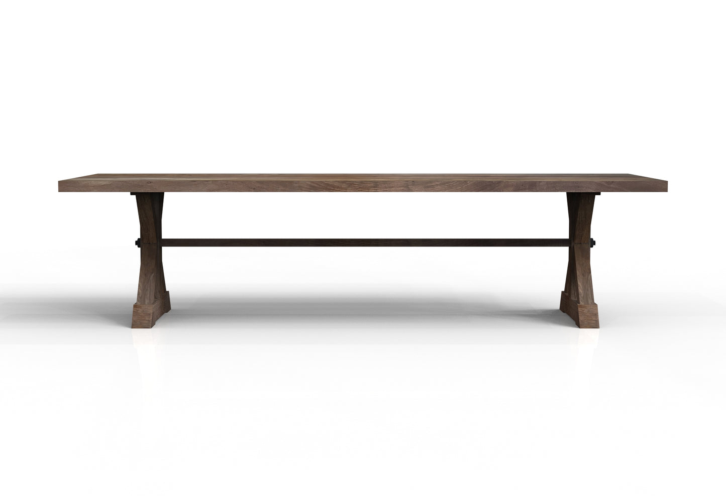 Maxwell Acacia 120" Dining Table - Natural + Smoke