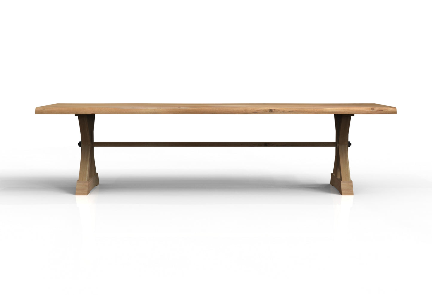 Malcolm Acacia 120" Live Edge Dining Table - Natural + Gray