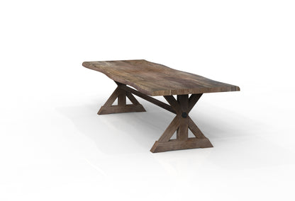Malcolm Acacia 120" Live Edge Dining Table - Natural + Smoke