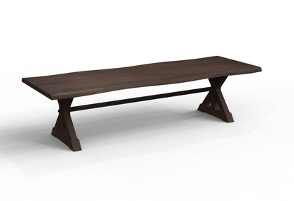 Malcolm Acacia 120" Live Edge Dining Table - Natural + Black