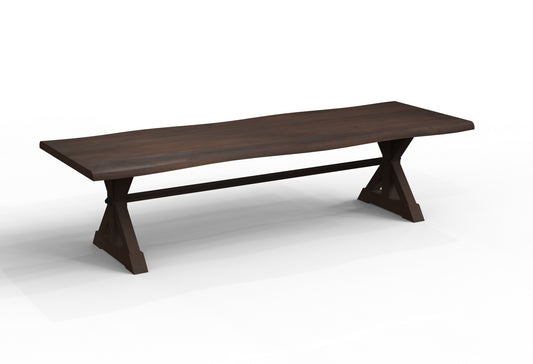 Malcolm Acacia 120″ Live Edge Dining Table — Black